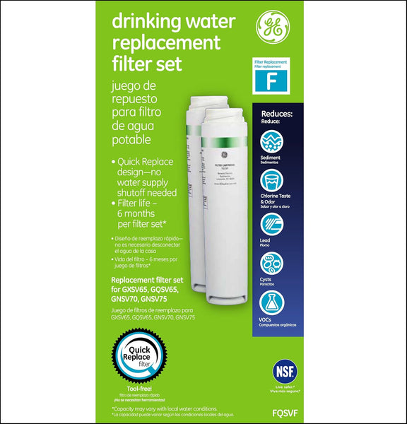 GE FQSVF Drinking Water Filter Set – Genuine OEM Replacement